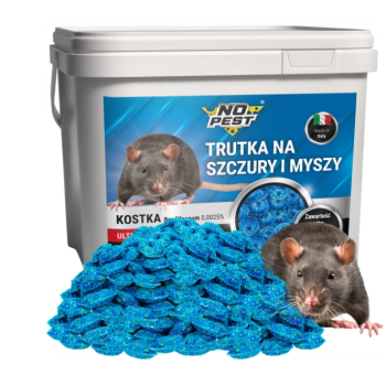 Rattengif, Muizengif, Knaagdierengif No Pest Blauwe Blokken Brodifacoum